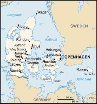 Map of Denmark